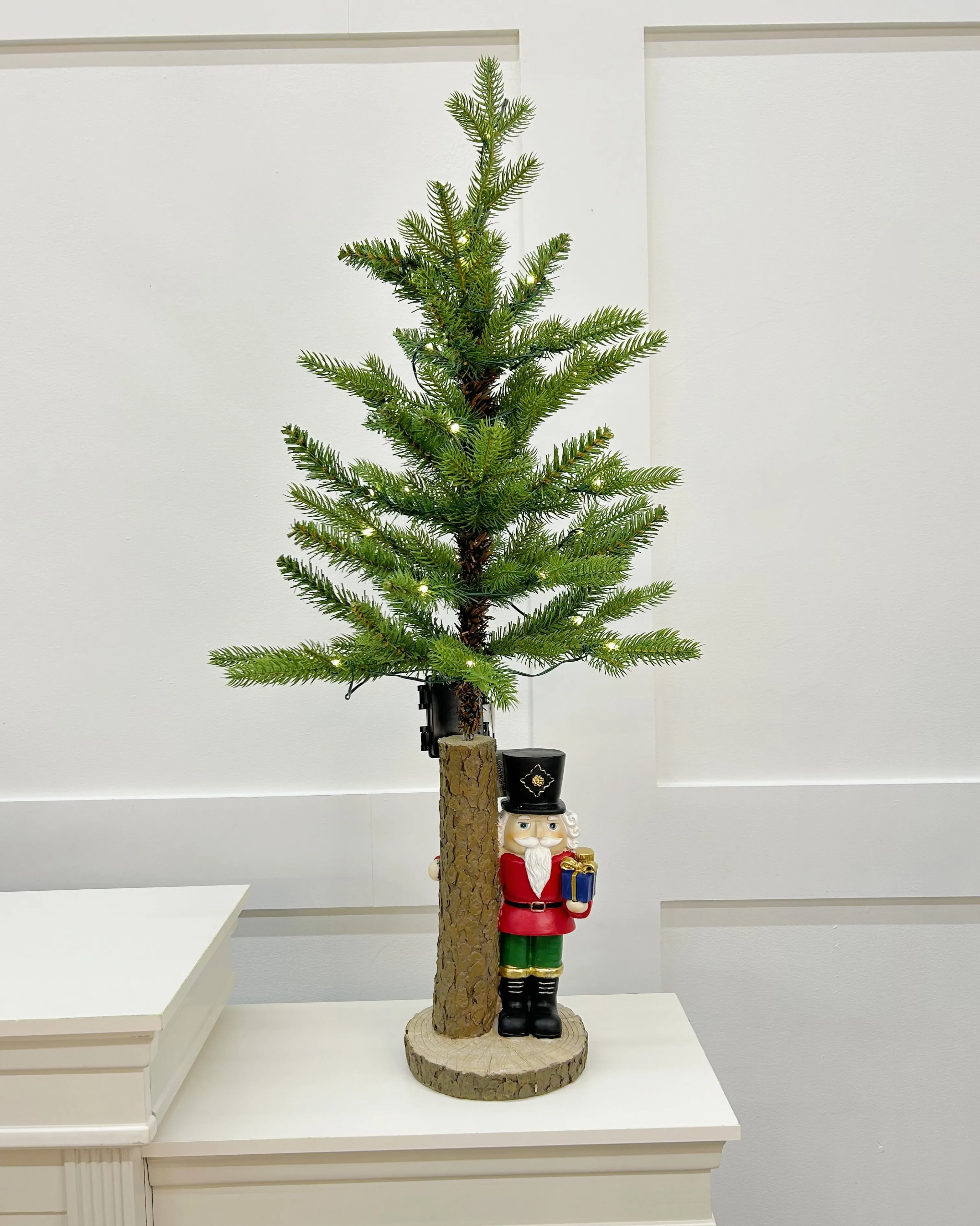 2 FT Allison Pine Pottable Tree With Nutcracker Base