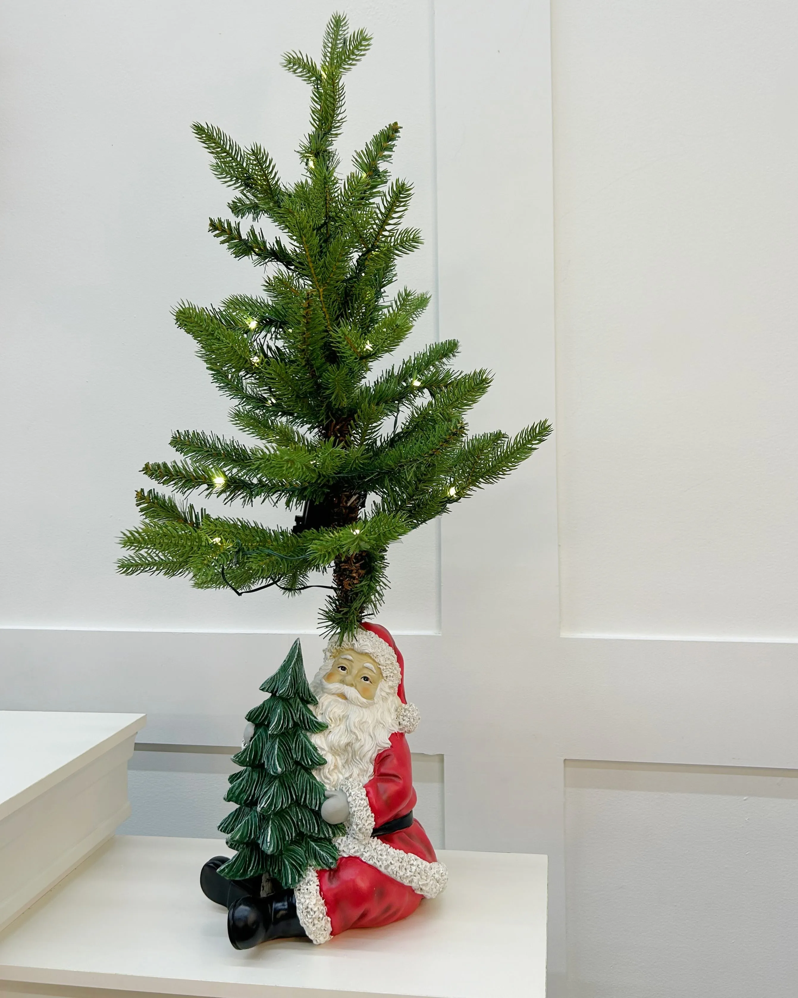 2 FT Allison Pine Pottable Tree With Santa Claus Base