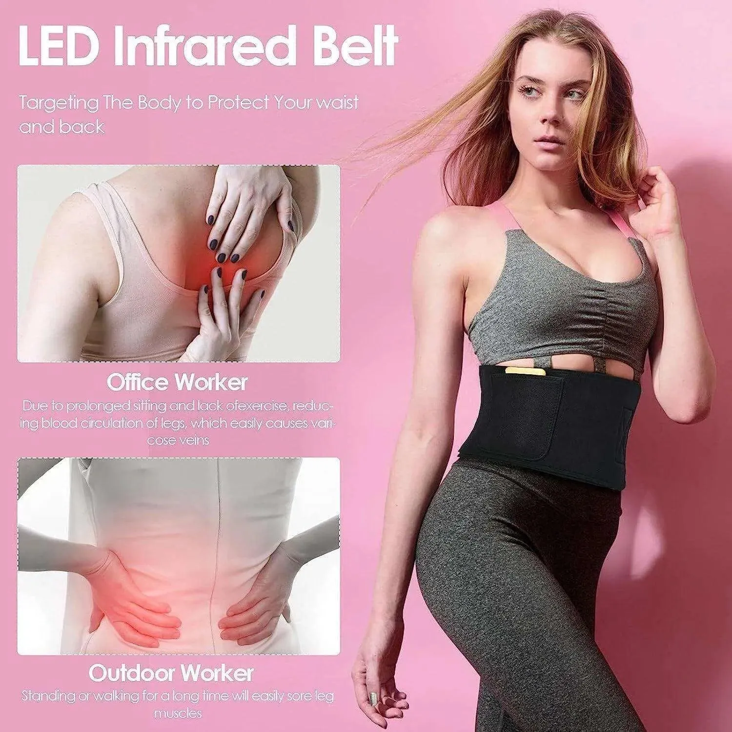 2 in 1 Laser Lipo LED Red Light Therapy Belt Pain Relief near Infrared Weight Loss