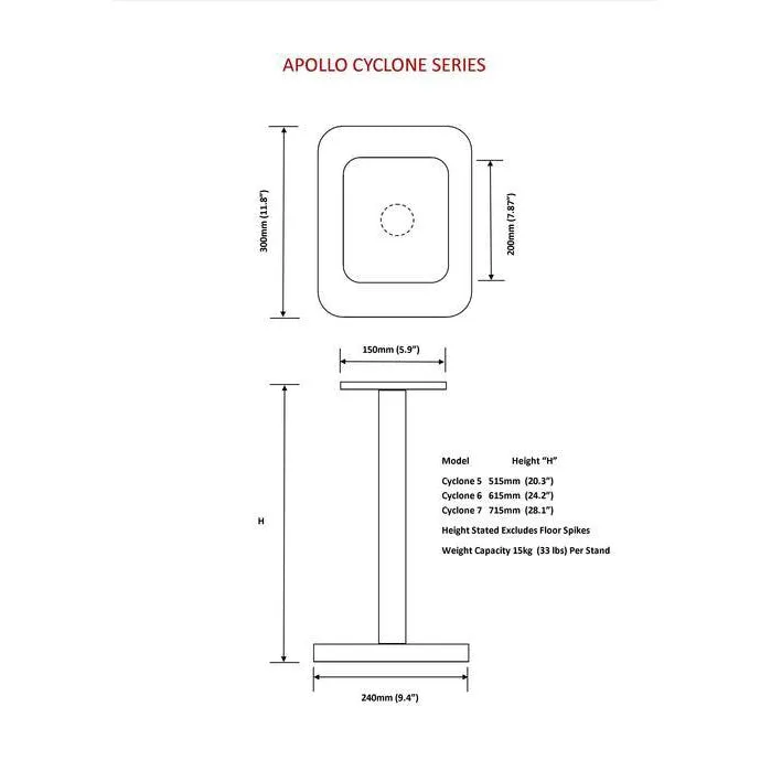 Atacama Apollo Cyclone 6 Speaker Stand (Pair)