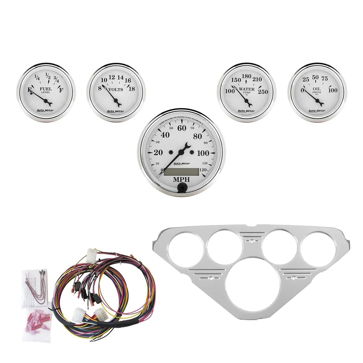 AutoMeter Old Tyme White Series Instrument Clusters 7036-OTW