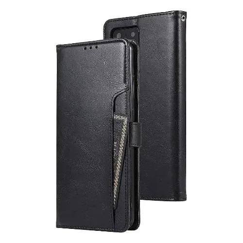 Black Faux Leather Wallet Case - Samsung Galaxy Note20