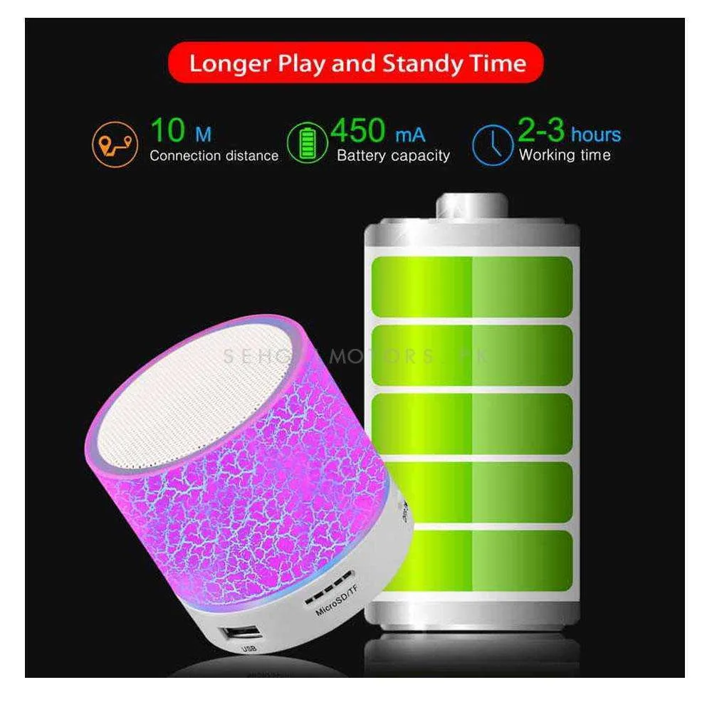 Bluetooth Speaker Led Portable Mini Wireless Speaker Player USB Radio Fm Mp3