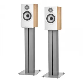 Bowers & Wilkins 607 S3 Bookshelf Speakers Oak with FS-600 S3 Silver Stands