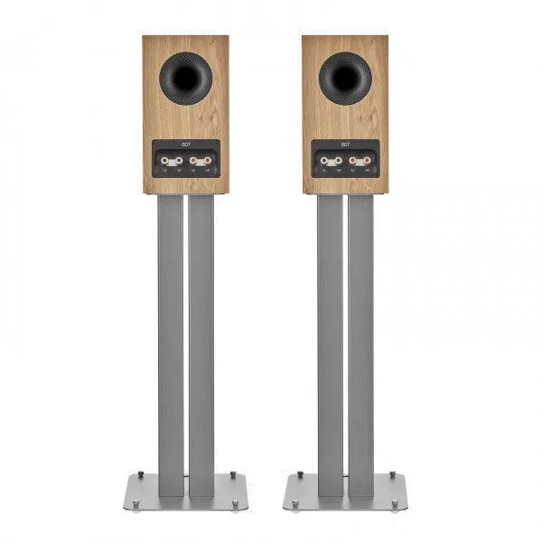 Bowers & Wilkins 607 S3 Bookshelf Speakers Oak with FS-600 S3 Silver Stands