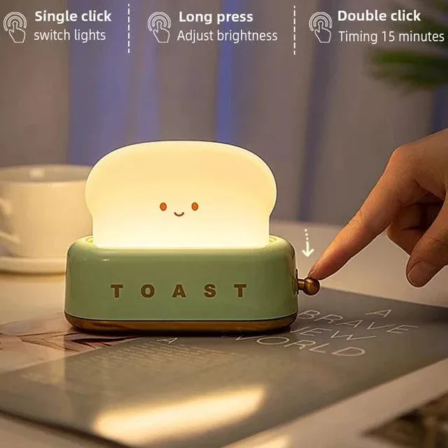 Cute Toast Night Light -  Chargeable Lamp