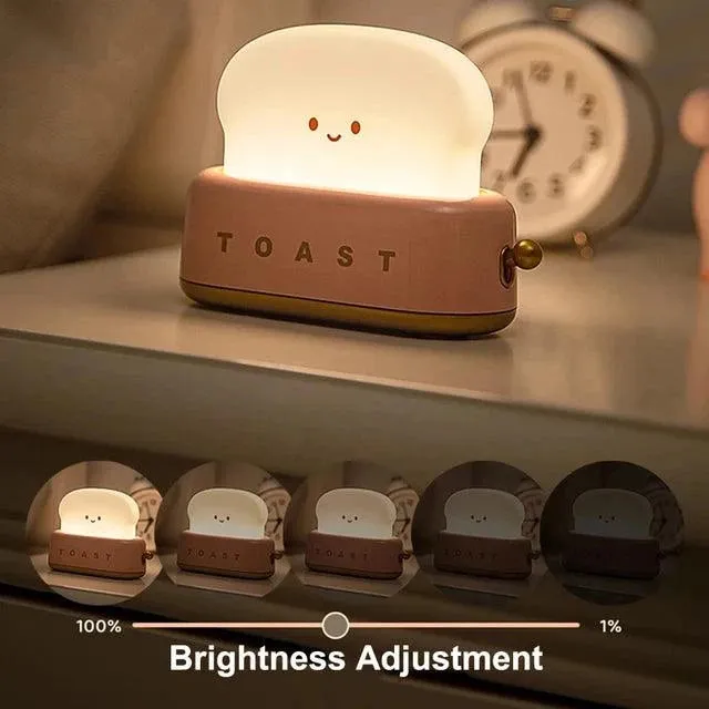 Cute Toast Night Light -  Chargeable Lamp