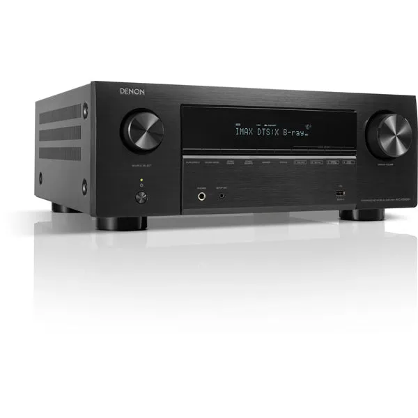 DENON AVCX3800H 8K AV Receiver Bundle With Bowers & Wilkins M-1 Satellite Speaker Black 5.0 System White