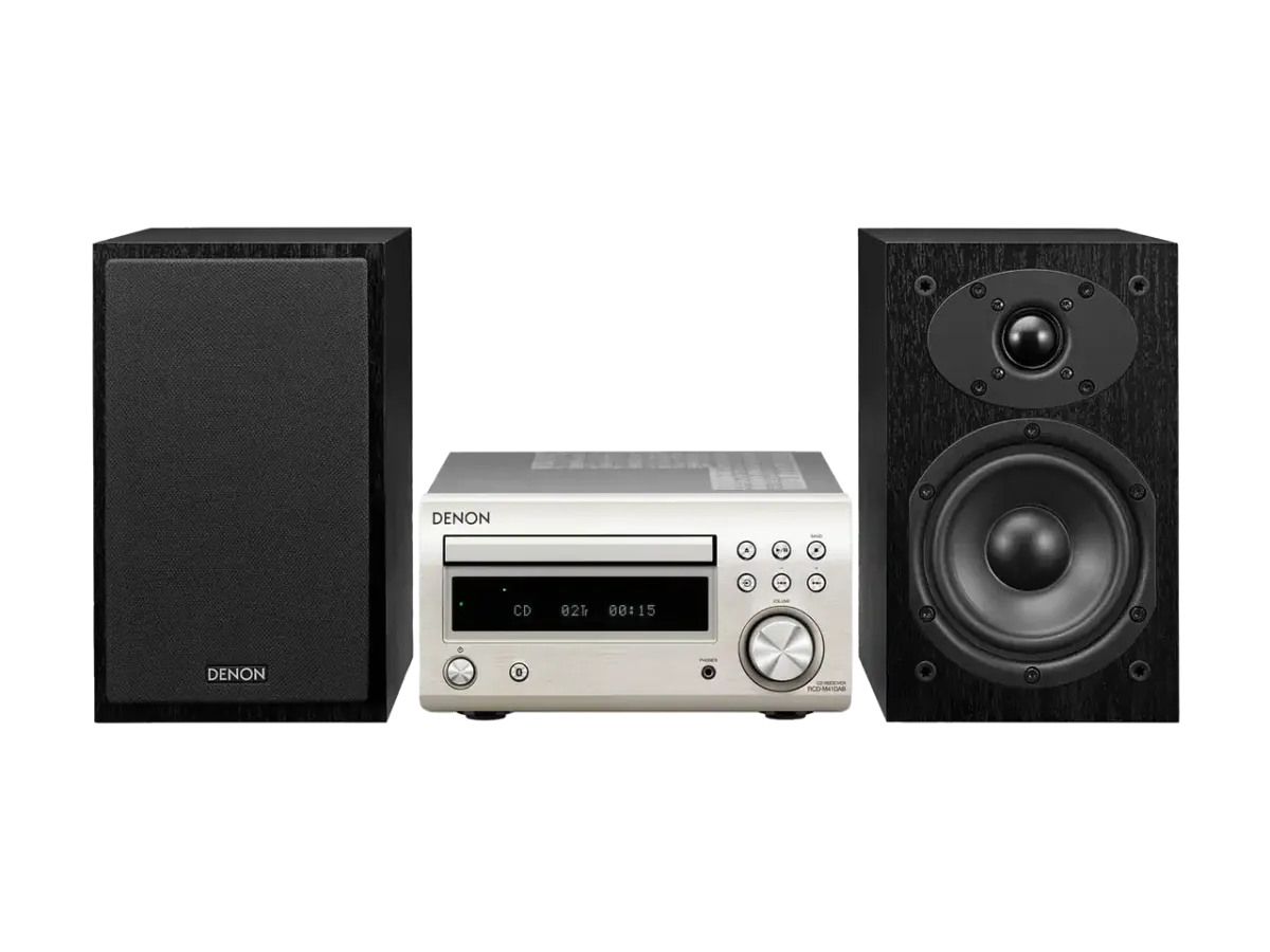 Denon DM41DAB  Mini HiFi System with CD, Bluetooth and FM/DAB Tuner - Silver