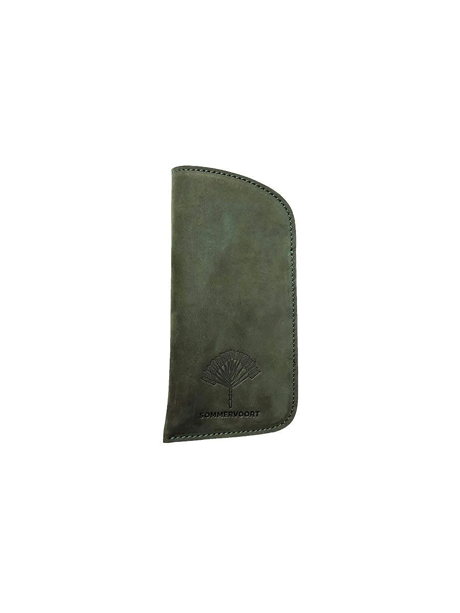 Forest Green classic leather glasses case