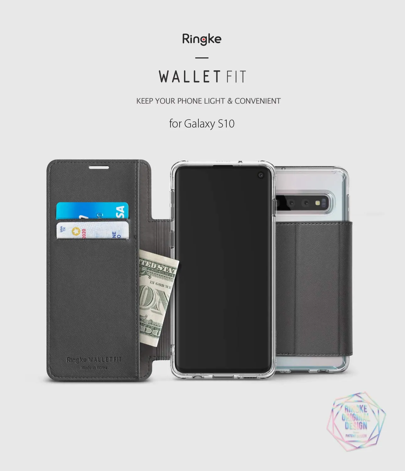 Galaxy S10 Case | Wallet Fit - Ash Gray