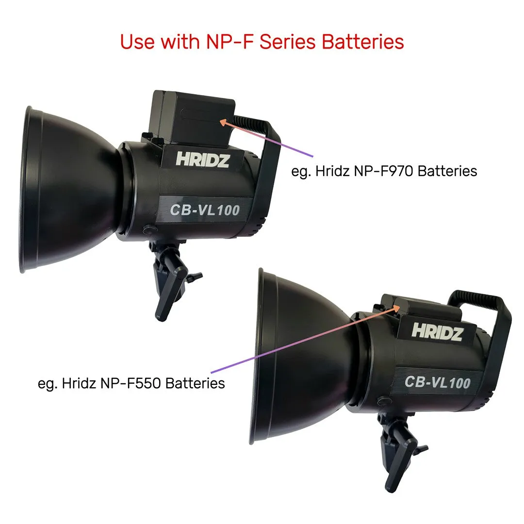 HRIDZ 100W Outdoor LED VL100 Video Light Bi-color with NP-F550 Batteries & Charger