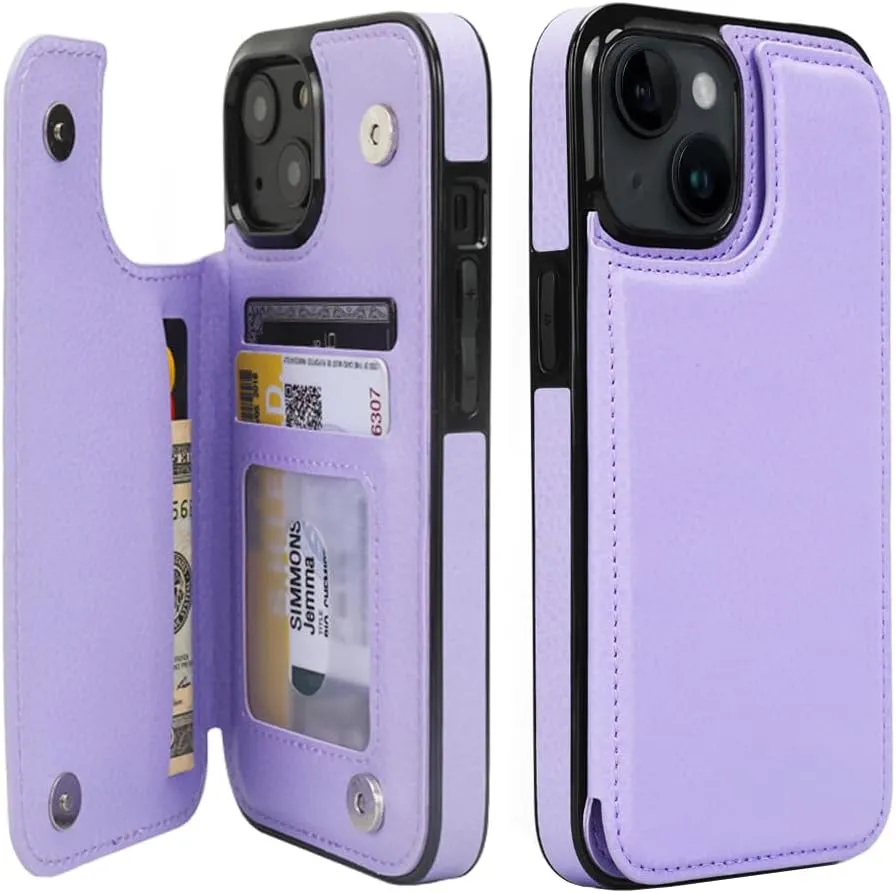 i Phone 16 Pro Max Plus Wallet Case Card Holder Slot Folio Flip PU Leather Kickstand Double Magnetic Clasp