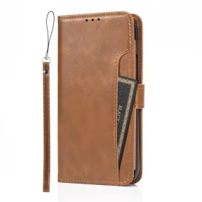 Indy Series Brown Leather Wallet Case - iPhone 13 Pro