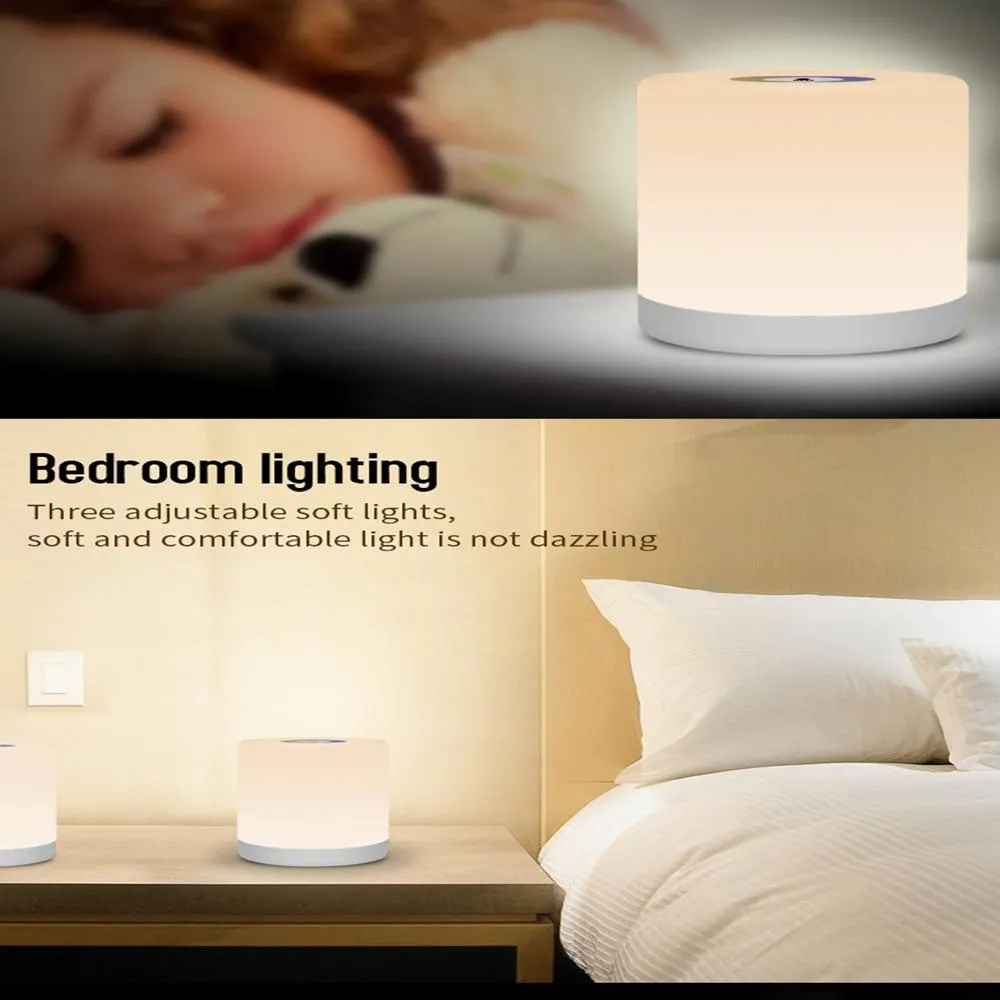 Innovative LED Touch Control Night Light Induction Dimmer Lamp Smart Bedside Lamp RGB Color USB Change Rechargeable Night Lamp