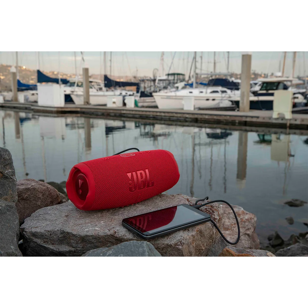 JBL Charge 5 Portable Waterproof Bluetooth Speaker with Powerbank (Red)