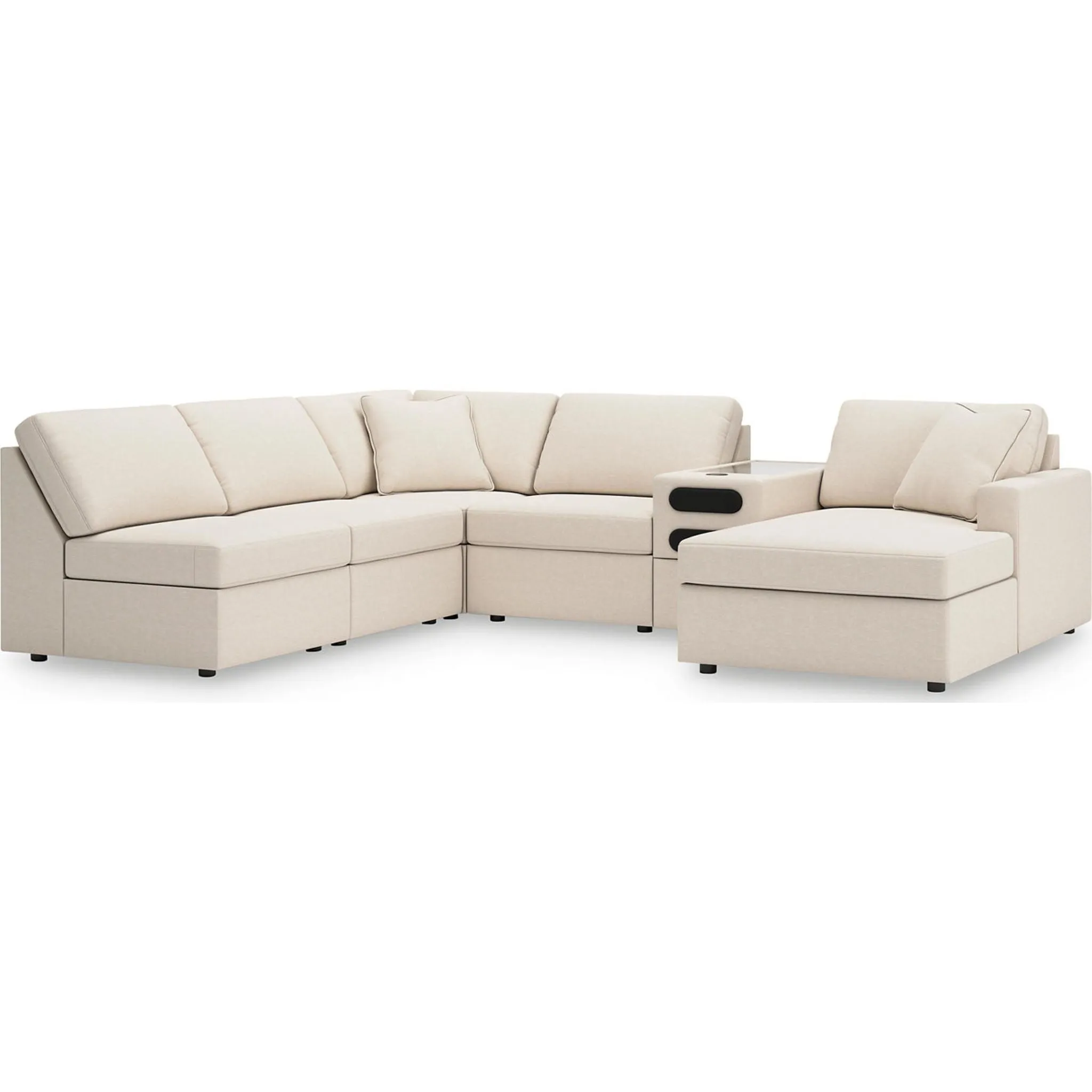 Modmax 6 Piece Modular Sectional with Chaise and Audio Console