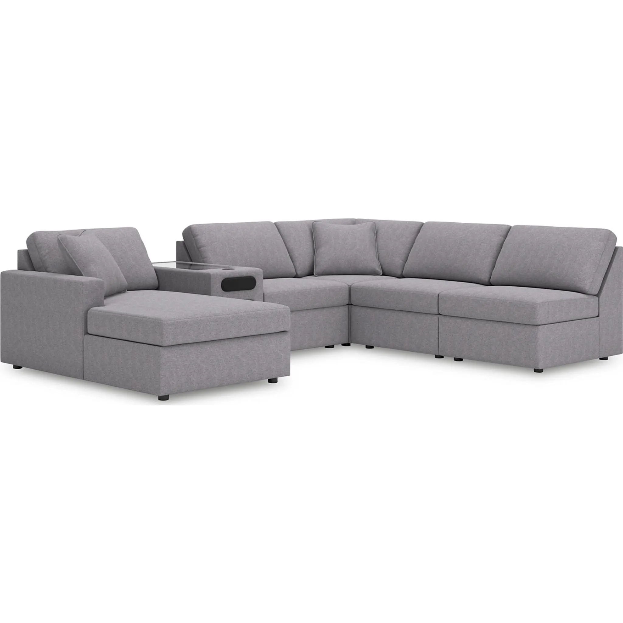 Modmax 6 Piece Modular Sectional with Chaise and Audio Console