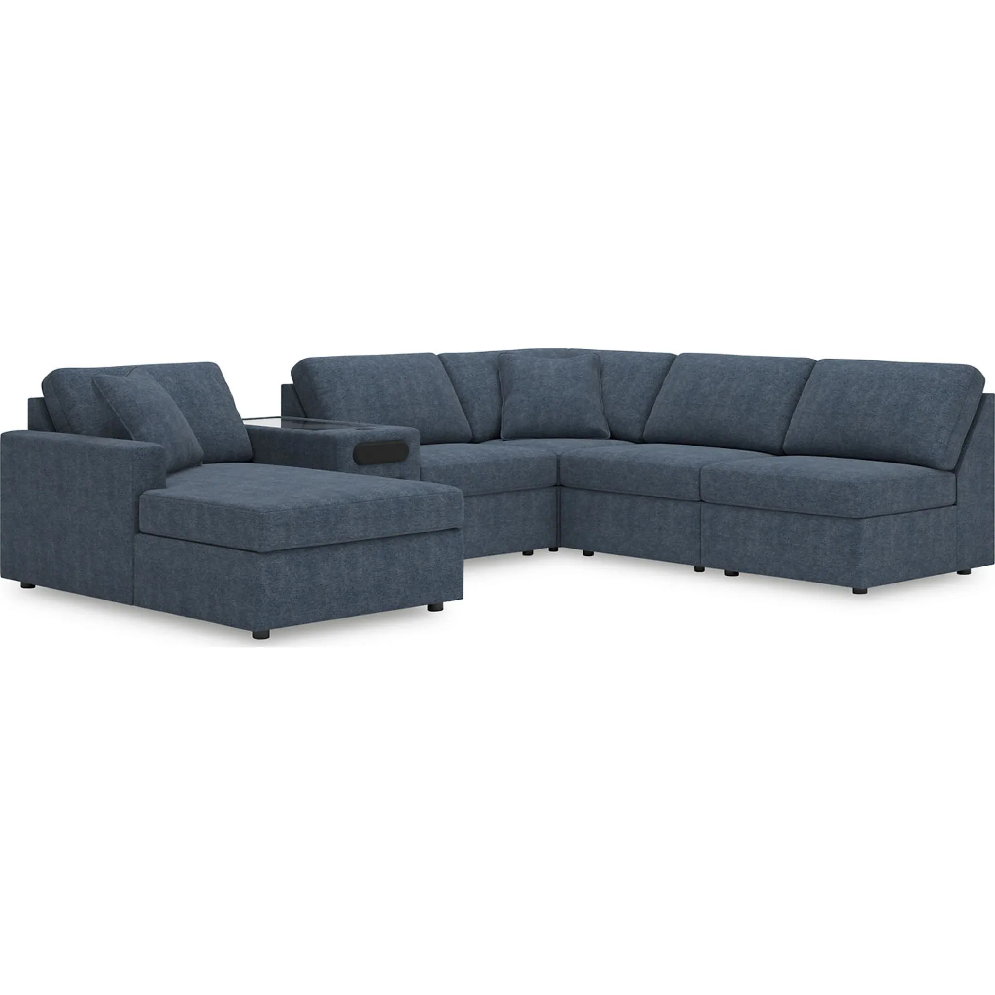 Modmax 6 Piece Modular Sectional with Chaise and Audio Console