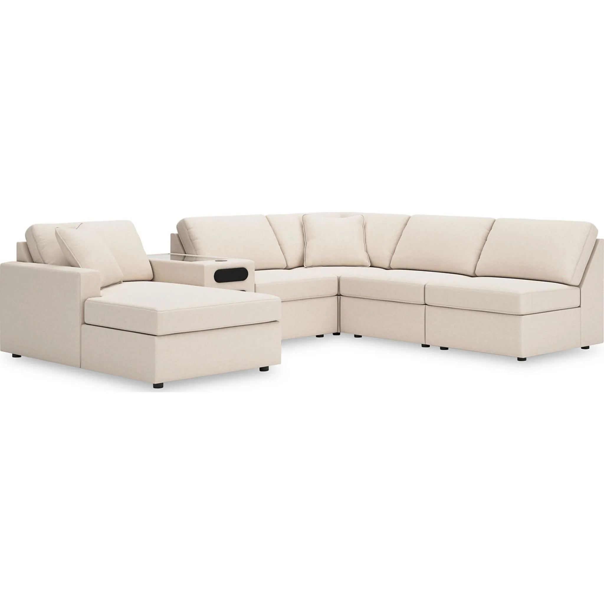 Modmax 6 Piece Modular Sectional with Chaise and Audio Console