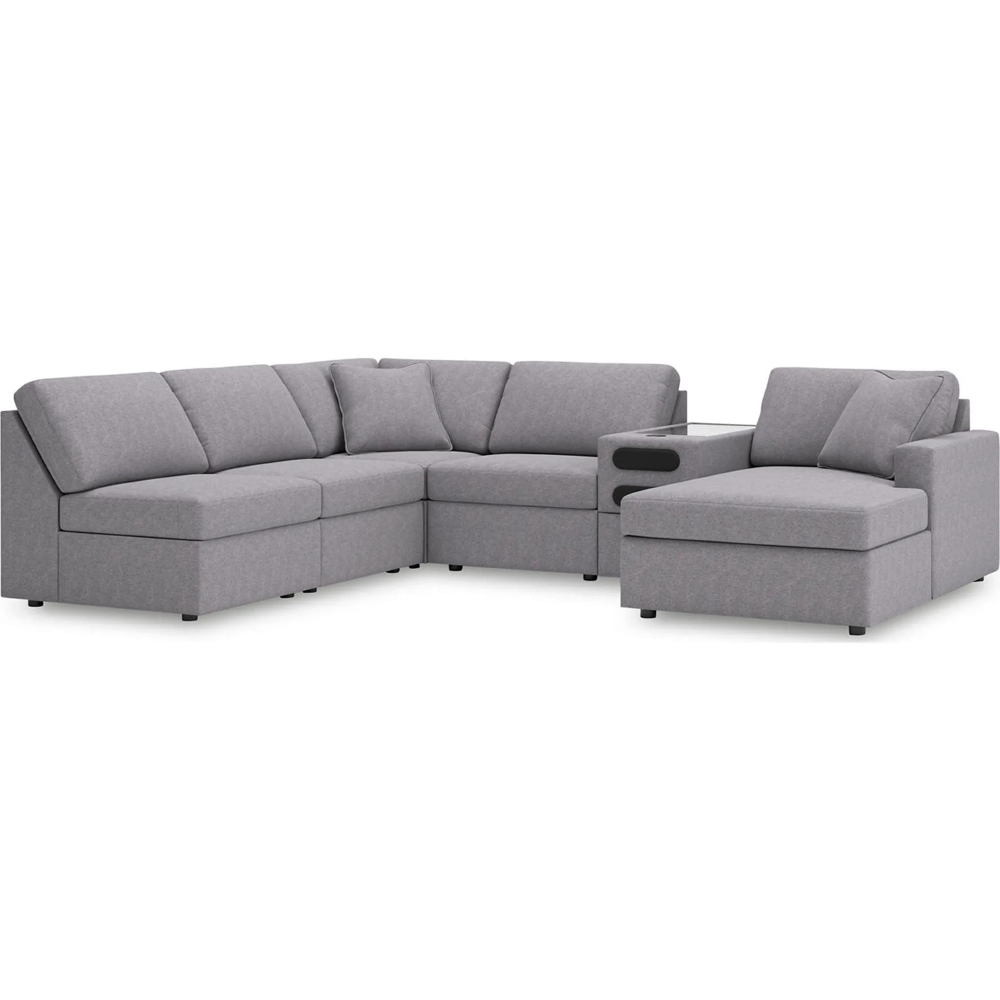 Modmax 6 Piece Modular Sectional with Chaise and Audio Console