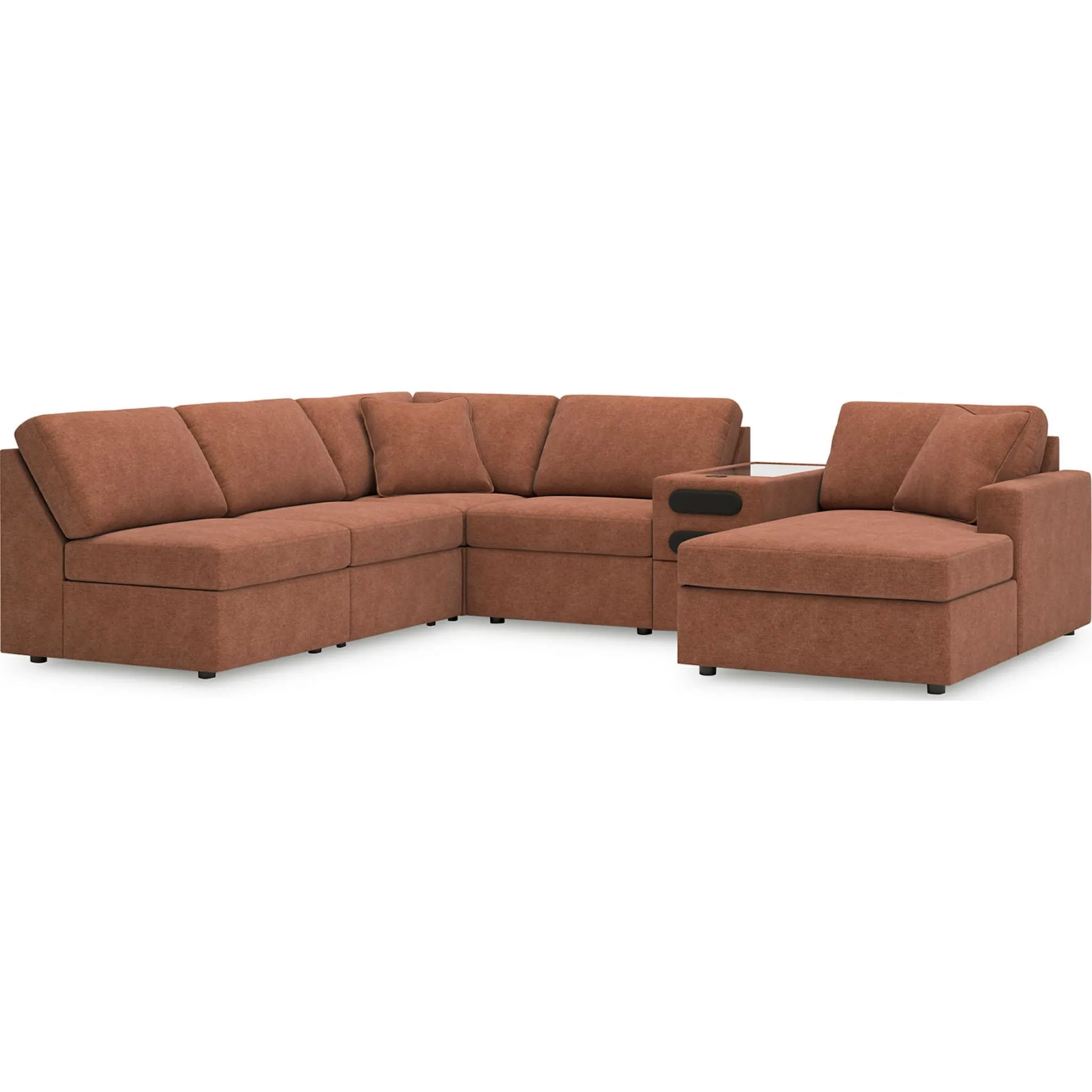 Modmax 6 Piece Modular Sectional with Chaise and Audio Console