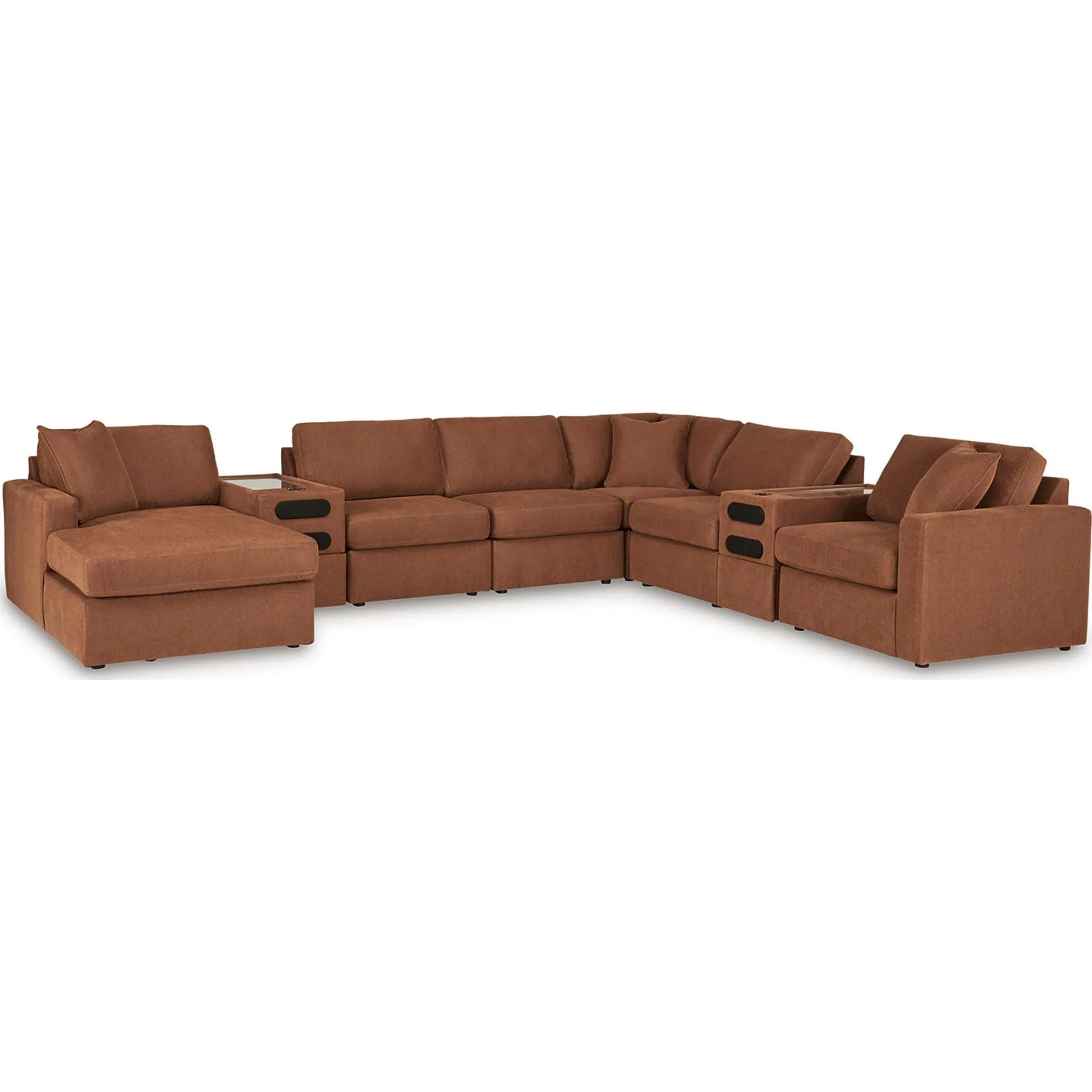 Modmax 8 Piece Modular Sectional with Chaise and Audio Consoles