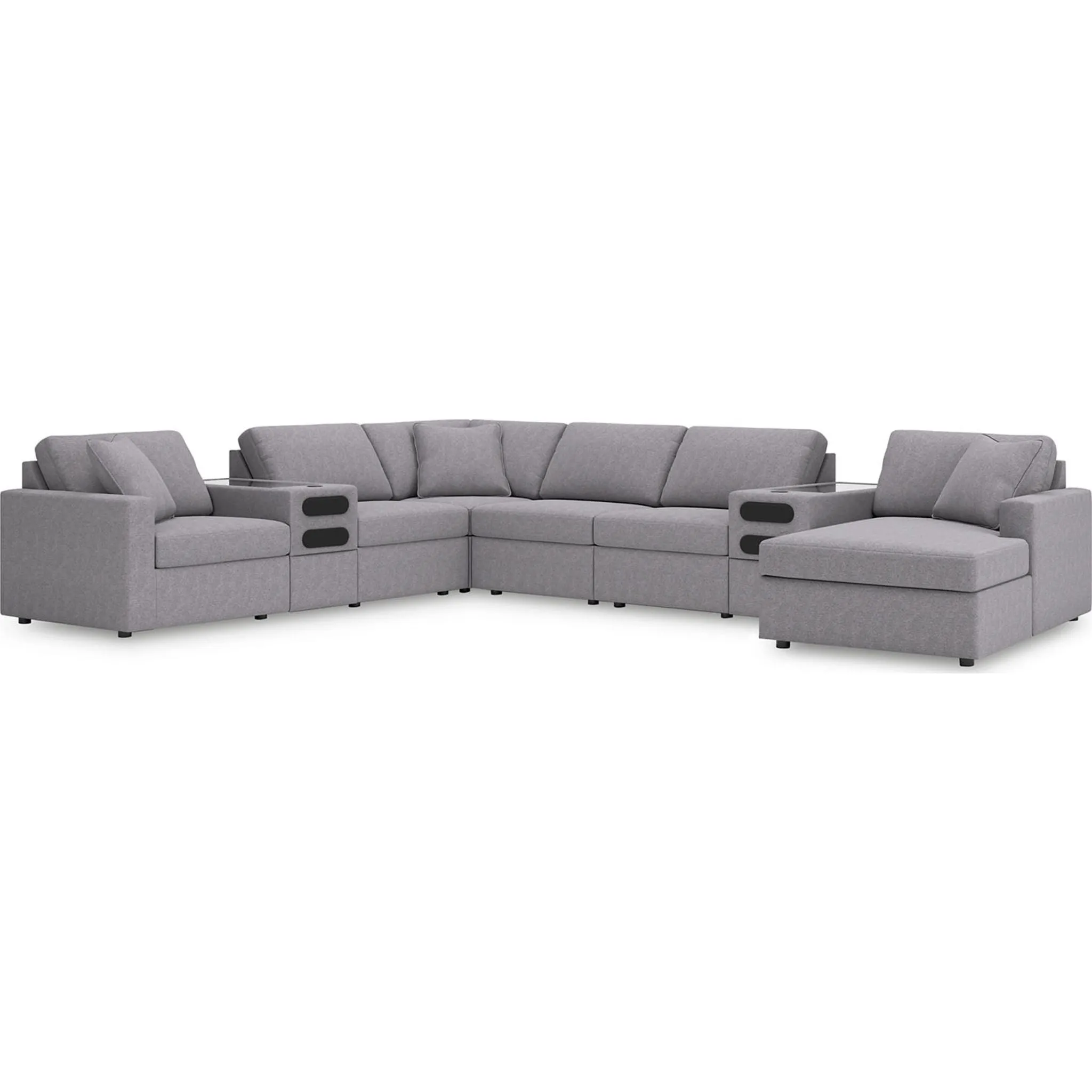 Modmax 8 Piece Modular Sectional with Chaise and Audio Consoles