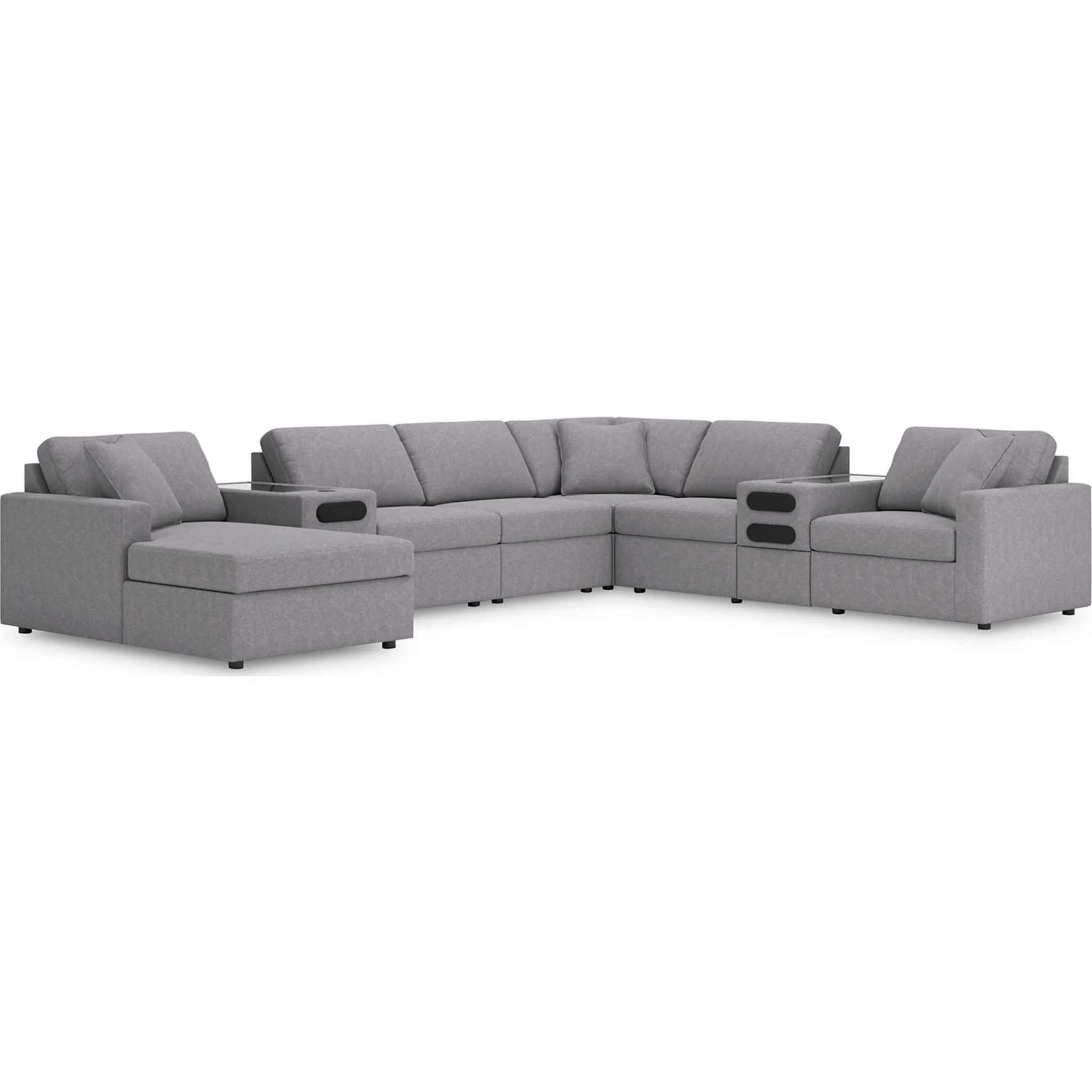 Modmax 8 Piece Modular Sectional with Chaise and Audio Consoles