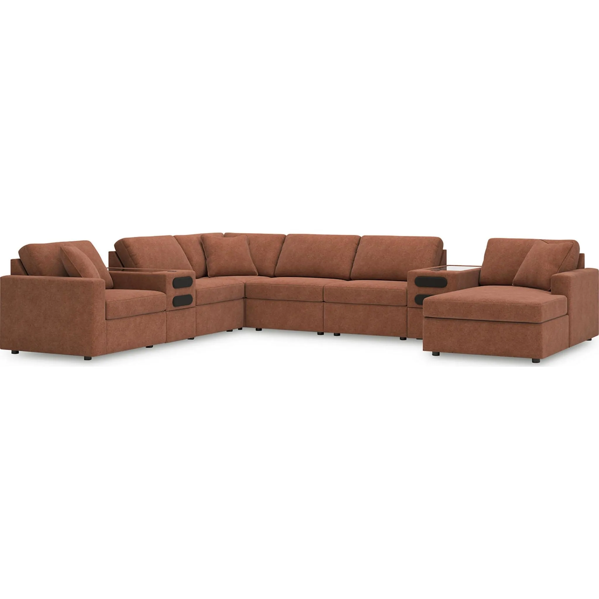 Modmax 8 Piece Modular Sectional with Chaise and Audio Consoles