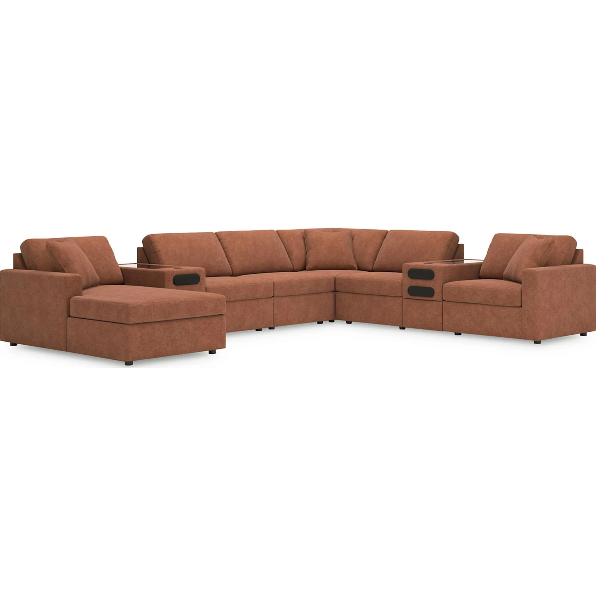 Modmax 8 Piece Modular Sectional with Chaise and Audio Consoles