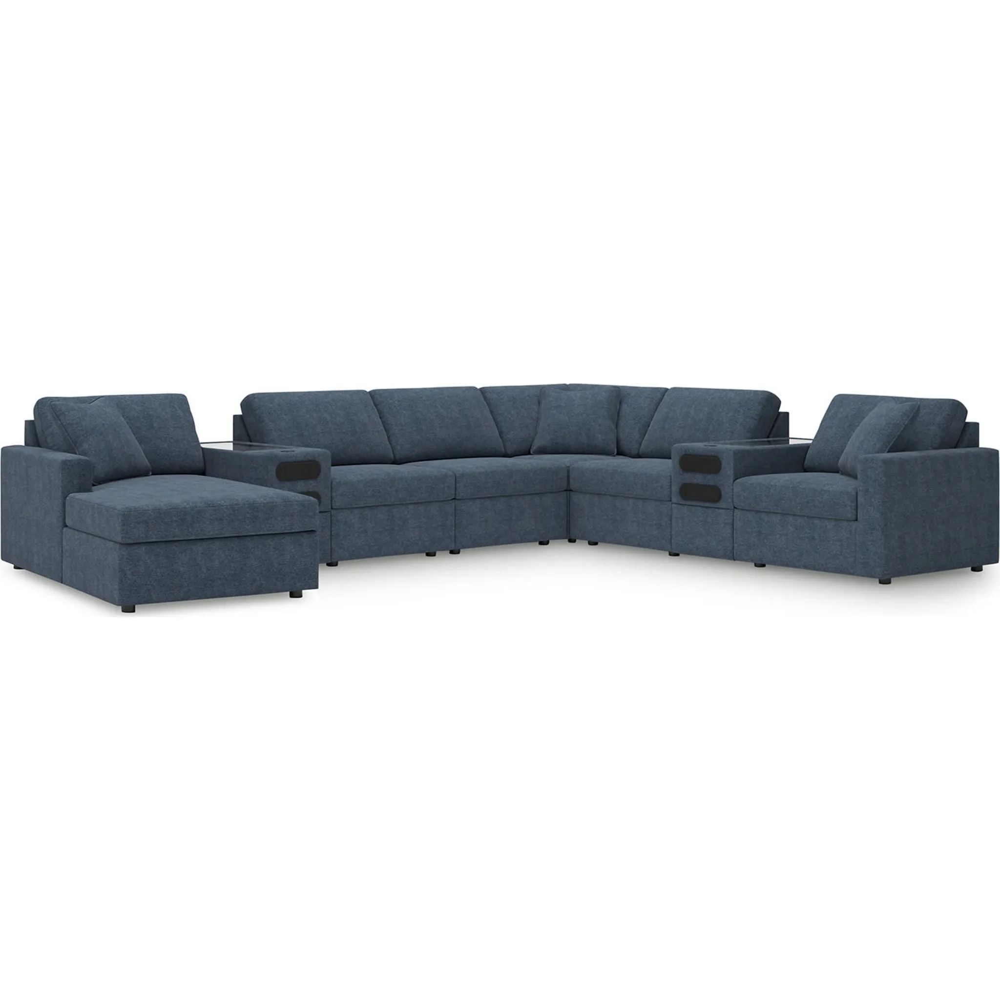 Modmax 8 Piece Modular Sectional with Chaise and Audio Consoles