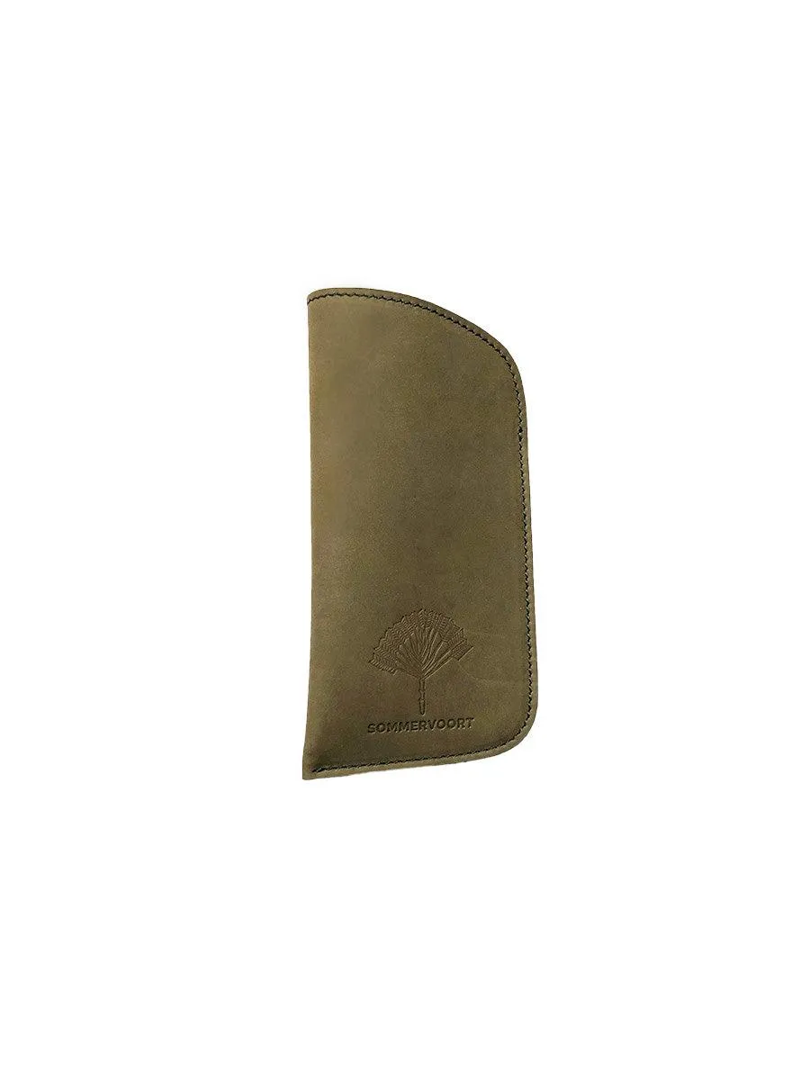 Olive Green classic leather glasses case