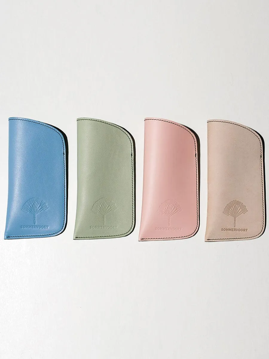 Pink Sorbet classic leather glasses case