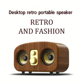 Portable Wireless Speakers, Subwoofer Music Player, High-Definition Surround Sound, Deeper Bass, Long Standby, Portable Speakers for Home, Outdoor, Office, Gifts. (Wooden Grain)