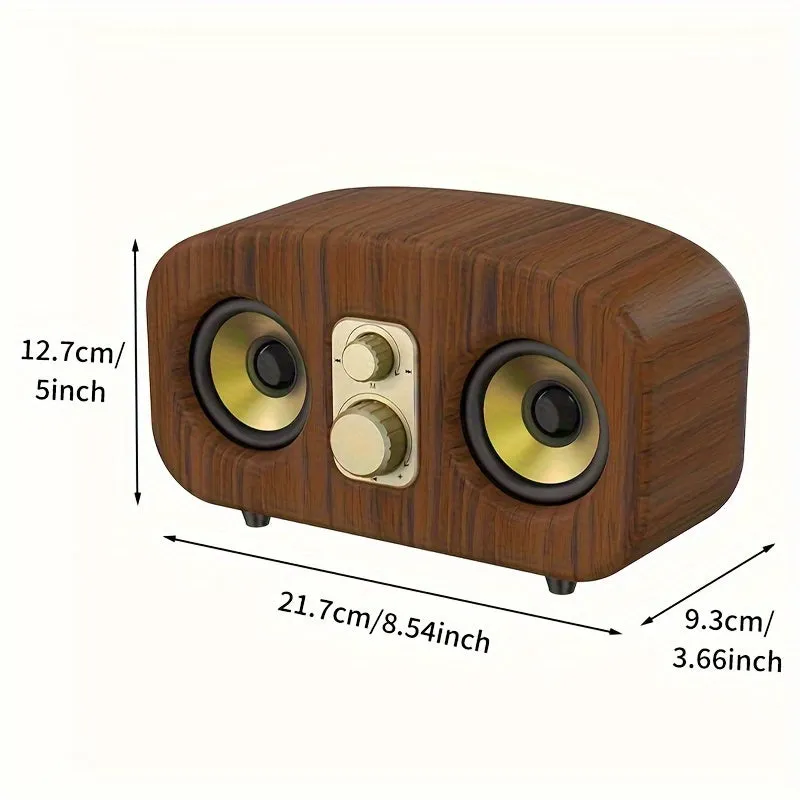 Portable Wireless Speakers, Subwoofer Music Player, High-Definition Surround Sound, Deeper Bass, Long Standby, Portable Speakers for Home, Outdoor, Office, Gifts. (Wooden Grain)