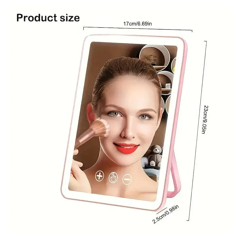 Rechargeable Travel Makeup Mirror with Led Lights