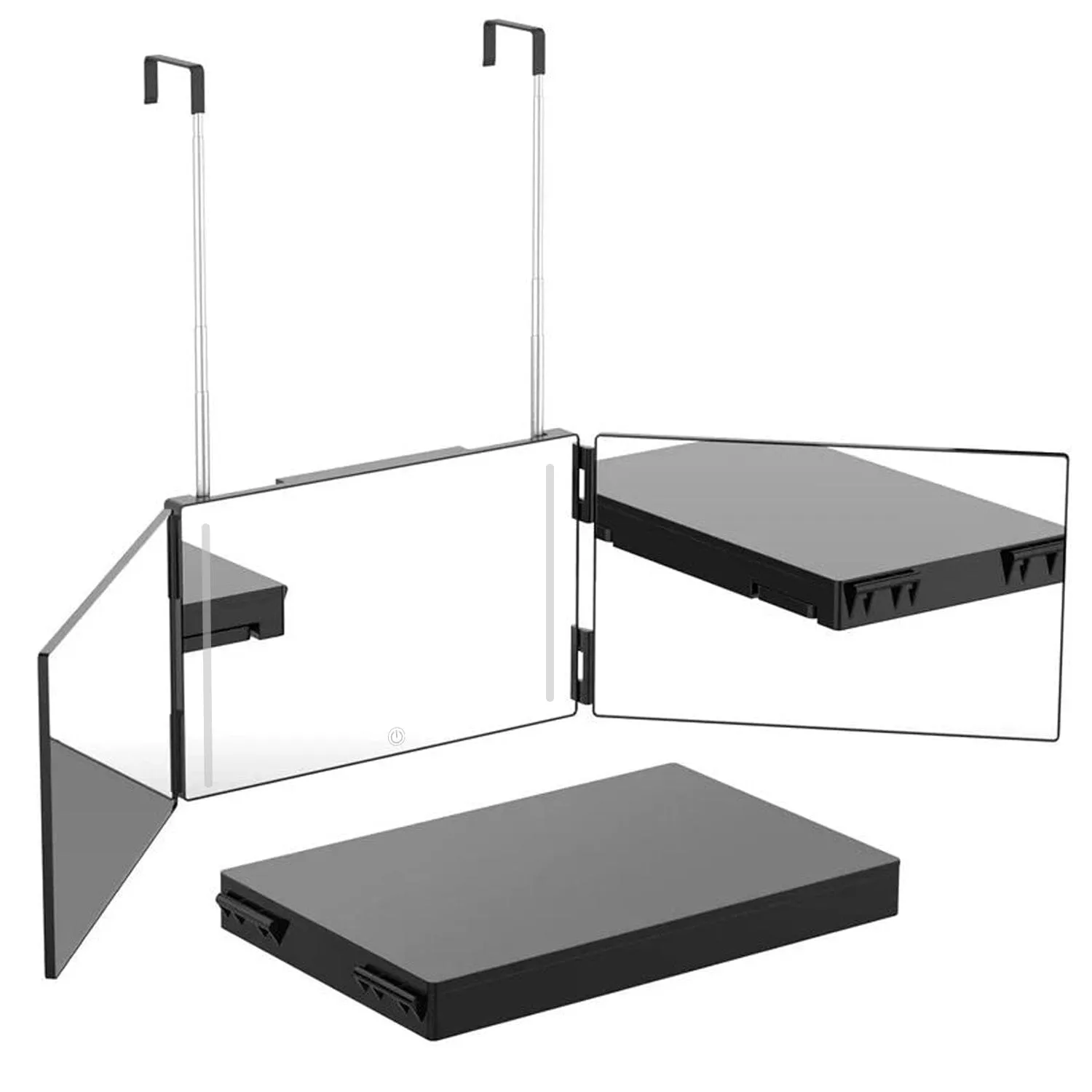 Tri-Fold Mirror with Telescopic Hanger